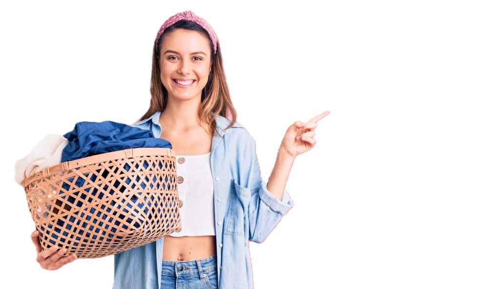 Laundry no background Elderly home care cleaning service